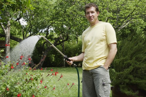 A supervisor discussing a complaint review on a garden site